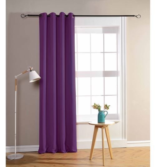 Rideaux occultant prune 140 x 260 cm