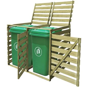Vidaxl Abri Pour Poubelle Double 240 L Bois Impregne Fsc