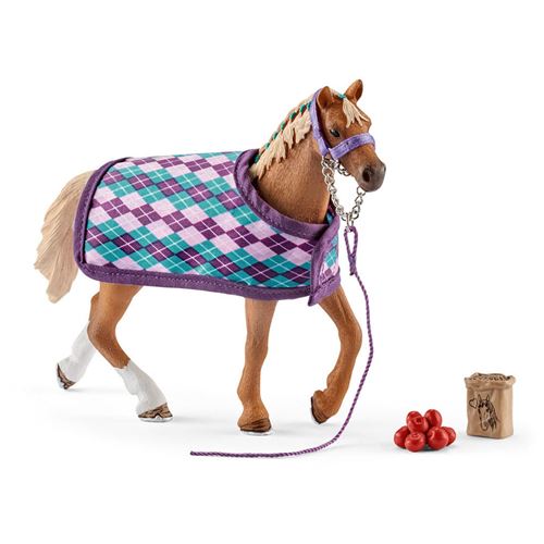 schleich paarden - engelse volbloed met deken 42360 - autres