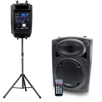 Enceinte Dj amplifiée 8" 20cm 200W USB/SD/BT+ pied - 1
