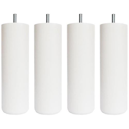 Jeu De Pieds Cylindriques O 7 Cm H 17 Cm Blanc - Lot De 4