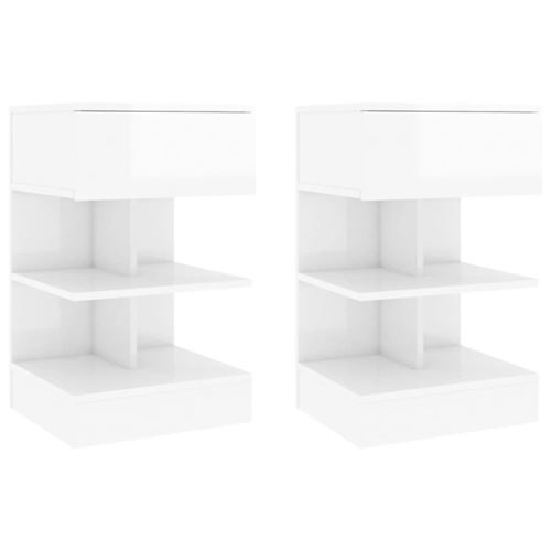 VIDAXL - Table de chevet - 40x35x65 cm - Blanc - Image 2