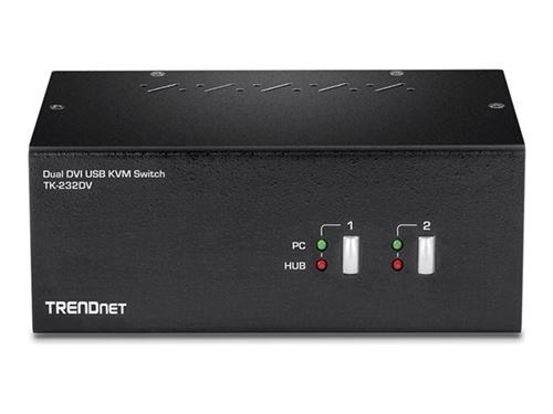 TRENDnet TK-232DV - Commutateur écran-clavier-souris/audio/USB - 2 x KVM / audio / USB - 1 utilisateur local - de bureau