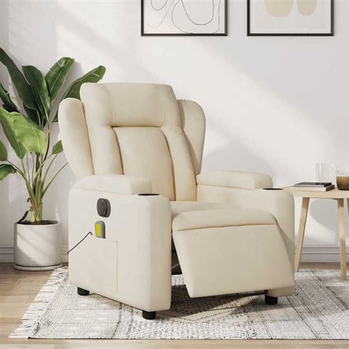 Non Communiqué Or Vidaxl Fauteuil De Massage, Relaxation Électrique Réglable Tissu Crème