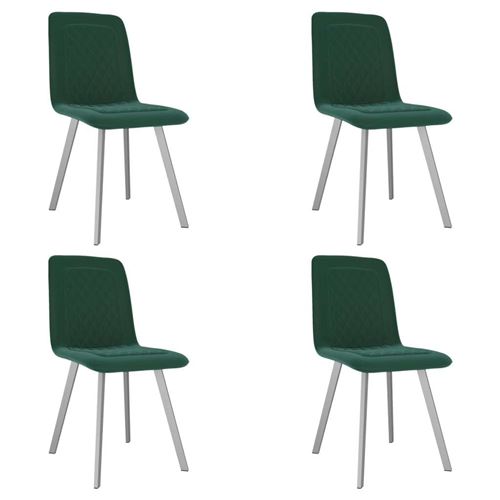 vidaXL Chaises de salle à manger 4 pcs Vert Velours