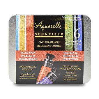 Peinture aquarelle - Extra-fine - Couleurs irisées - Sennelier - L'Aquarelle - 6 tubes 10ml - 1