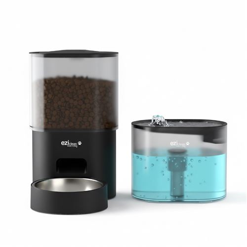 Comparer les prix de Distributeur de croquettes et fontaine pour chat et petit chien Eziclean® Nutribot Connect Ultra (3,5L/3L)