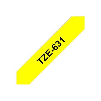 Brother TZe-631 - Adhésif standard - noir sur jaune - Rouleau (1,2 cm x 8 m) 1 cassette(s) ruban laminé - pour Brother PT-D210, D600, H110; P-Touch PT-1005, 1880, D410, D460, D610, E310