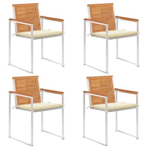 Vidaxl Chaises De Jardin Avec Coussins - Bois D'acacia - Image 3