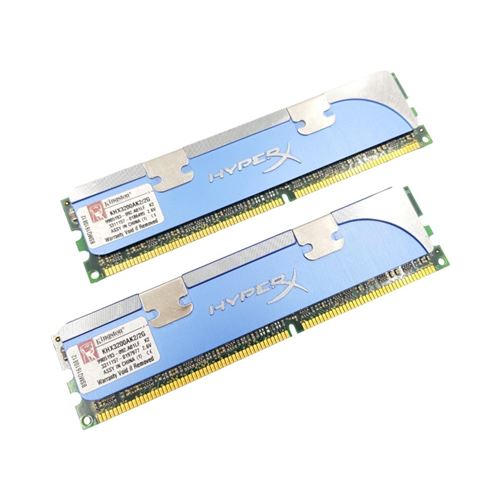 Kit 2 Barrettes Mémoire 2Go (2X1Go) Kingston Khx3200Ak2/2G Dimm Ddr Sdram 400Mhz