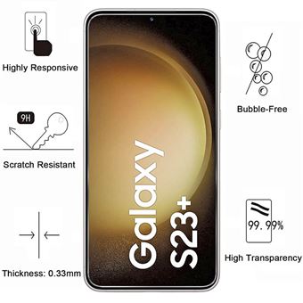 Mowei 3+2 Pièces Verre Trempé pour Samsung Galaxy S23 Plus, 3X 9H Vitre Protection  Ecran avec 2X Protection Camera Objectif Photo, Empreinte Digitale,  Compatible Coque : : High-Tech