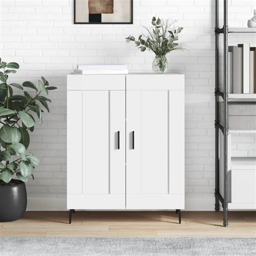 vidaXL Buffet, Armoire Latérale, Meuble de Rangement, Organisateur de Salon Salle de Séjour Intérieur, Moderne, Blanc Bois d'Ingénierie