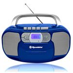 Radio CD Cassette Portable Numerique PLL FM, Lecteur CD-MP3, USB, AUX-IN, Roadstar, RCR-4635UMPBL, , Bleu