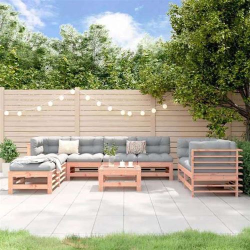 Non Communiqué Bois Salon De Jardin Modulable Vidaxl Massif 9 Pieces 8 Personnes