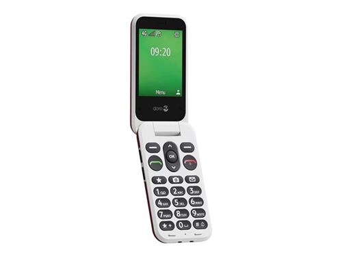DORO Leva E22 - 4G téléphone de service - RAM 64 Mo / Mémoire interne 128 Mo - microSD slot - écran LCD (TFT) - 320 x 240 pixels (60 Hz) - rear camera 0,3 MP - rouge, blanc