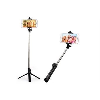 Selfie stick avec trepied pour smartphone samsung, huawei, sony, etc perche android ios reglable telecommande sans fil bluetooth - 1