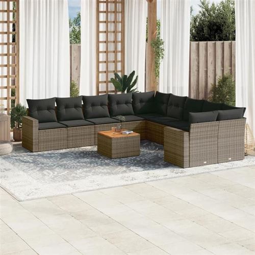 VidaXL - Garten sofagarnitur poly-rattan, One Size, Grau