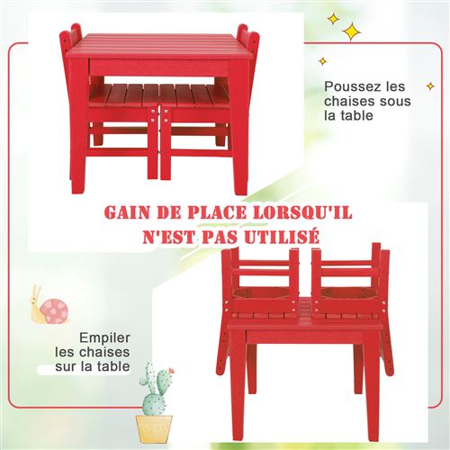 Table et chaise enfant Giantex 2 Chaises pour Enfants en Bois, Chaise pour  Apprendre et Jouer,3-12 Ans+, 2 Chaises, Rouge