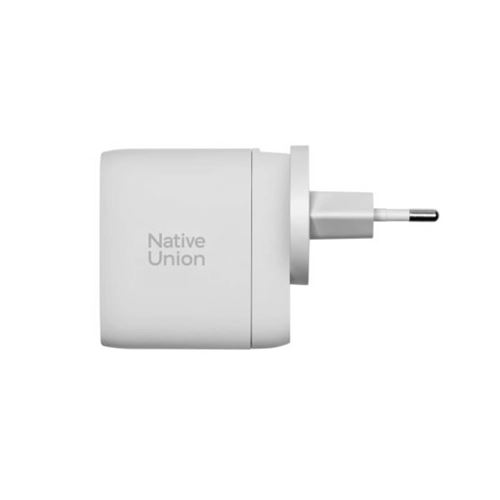 Native Union - Adaptateur secteur - GaN - 67 Watt - 3.35 A - PD, QC 3.0, Fast Charge - 3 connecteurs de sortie (2 x USB-C, USB) - blanc - International