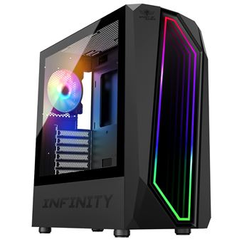 Suza Spirit of Gamer INFINITY - Medium tower - ATX - panneau latéral fenêtré (acrylique) - pas d'alimentation (ATX / EPS) - foncé - USB/Audio/Mic - 1