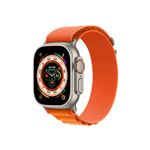 Apple Watch Ultra - 49 mm - titane - montre intelligente avec Boucle Alpine - textile - de couleur orange - taille du bracelet : S - 32 Go - Wi-Fi, LTE, UWB, Bluetooth - 4G - 61.3 g