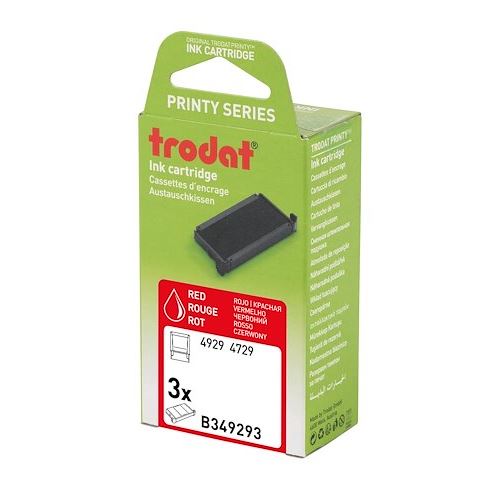 Cassette d'encrage Trodat Printy 6/4929 - rouge - Lot de 3