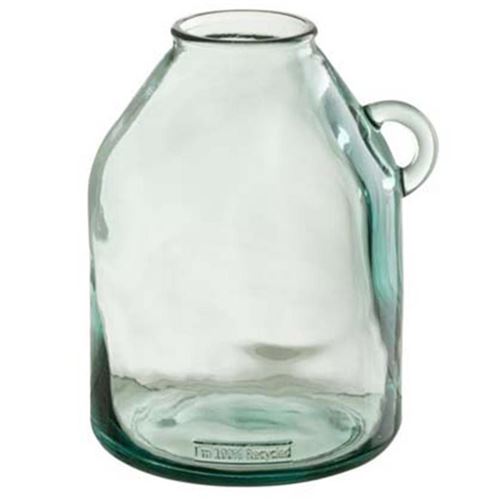 Non Communiqué Transparent Vase Cylindrique Design "Anse" 25Cm