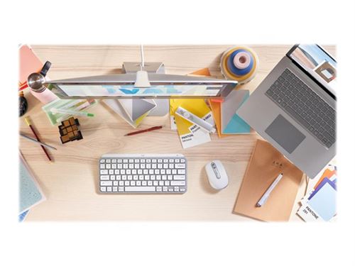 Logitech MX Keys Mini for Business - Clavier - rétroéclairé - sans fil - Bluetooth LE - QWERTY - Allemand - gris pâle