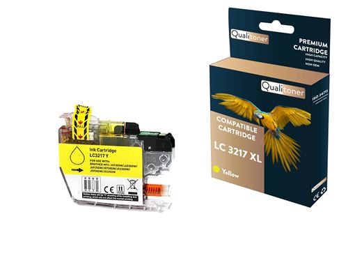QUALITONER - 1 Cartouche compatible pour BROTHER LC3217XL Jaune (Pot à crayon)