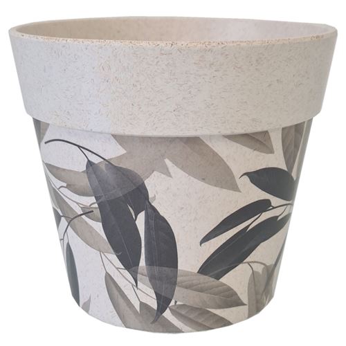 SUD TRADING Cache Pot de Fleurs Feuillage en Bambou - Hauteur 12 cm - Diamètre 13.8 cm