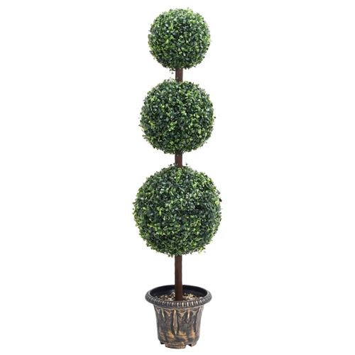 VidaXL Plante de buis artificiel avec pot Forme de boule Vert 118 cm