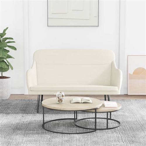 Non Communiqué Crème Vidaxl Banc 110X76x80 Cm Velours, Siège De Banc, Banc D'entrée, Banc De Salle À Manger, Chaise De Banc, Bancs D'entrée, Sièges De Salon