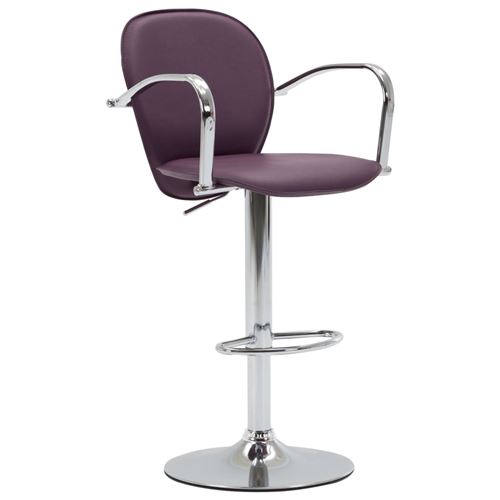 vidaXL Tabouret de bar avec accoudoir Violet Similicuir