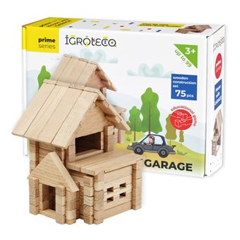 Jeu de construction en bois Maison avec garage 75 pièces IGROTECO - Autres jeux de construction