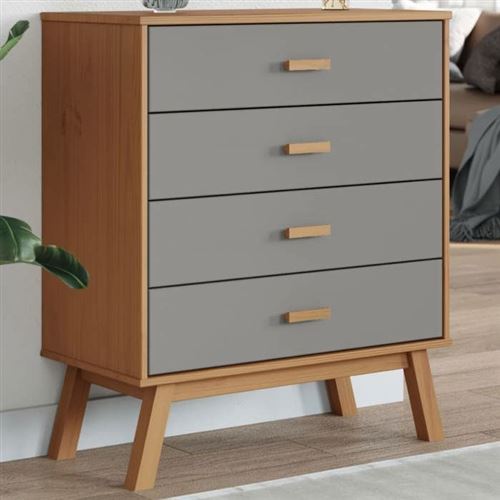 VIDAXL - Commode - Meuble de rangement avec pieds - Gris - Image 3