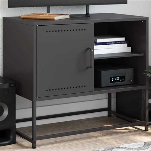 Non Communiqué Noir Vidaxl Meuble Tv 68X39x60,5 Cm Acier, Support Tv, Buffet Tv, Meuble Multimédia, Banc Tv, Armoire Hifi, Centre De 846518