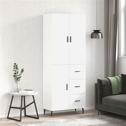 Non Communiqué Blanc Vidaxl Buffet Haut 69,5X34x180 Cm Bois D'ingénierie, Buffet, Armoire Latérale, Armoire De Rangement, Armoire, Buffets, Armoire Haute