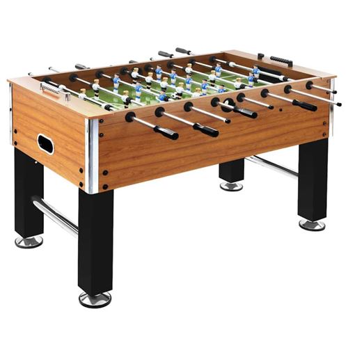 Vidaxl baby-foot acier 60 kg 140x74,5x87,5 cm marron clair et noir