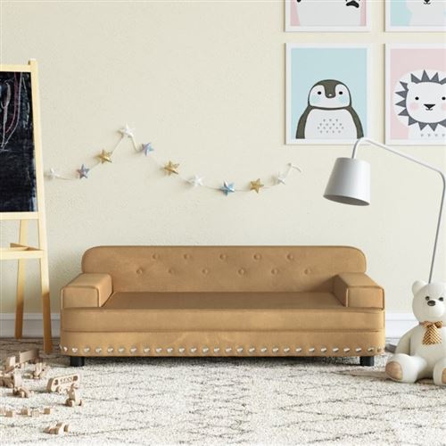 vidaXL Canapé pour enfants marron 90x53x30 cm velours