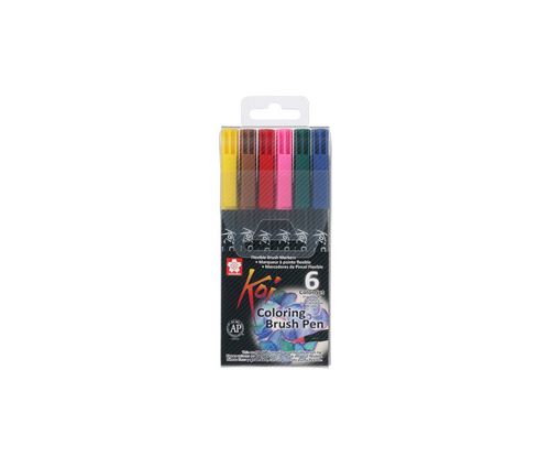 SAKURA Feutre pinceau Koi Coloring Brush, étui de 6 ,