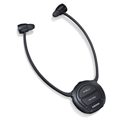 Amplificateur-casque d’écoute sans fil Lenco HPW-400BK Noir