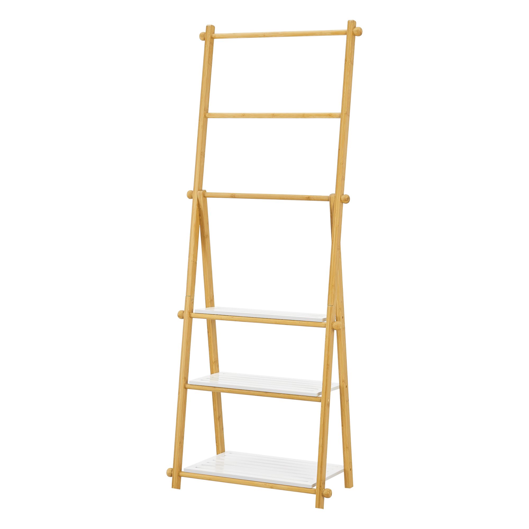 Échelle Porte-serviettes En Bois 180 Cm - Escalier Décoratif Pour Salle De Bain, Chambre Ou Salon, Style Shabby Chic