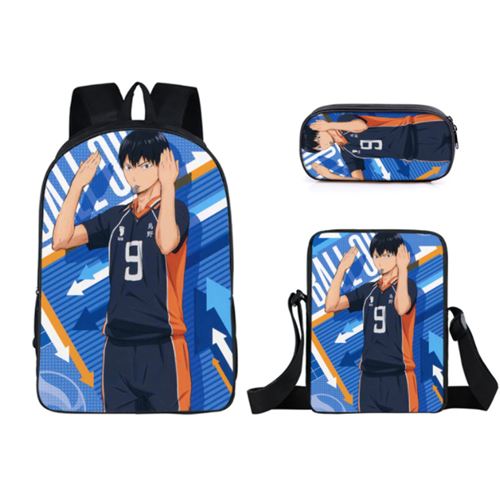 Set de 3 pièces Sacs à Dos Haikyuu Bleu 001