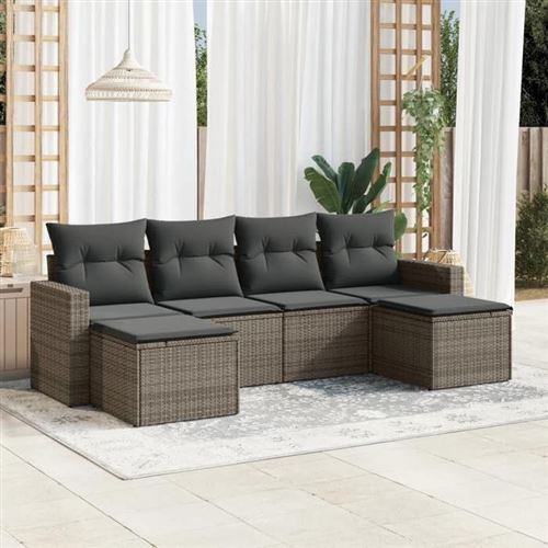 VidaXL - Garten sofagarnitur poly-rattan, One Size, Grau
