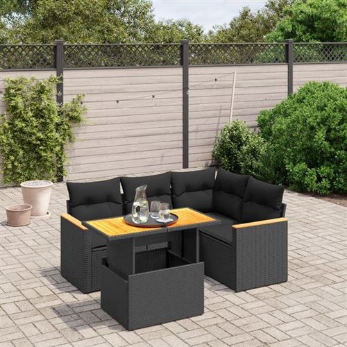 Non Communiqué Noir Vidaxl Salon De Jardin Avec Coussins 5 Pcs, Canapés De Terrasse, Ensemble De Meubles De Patio, Mobilier D'extérieur, 3273057