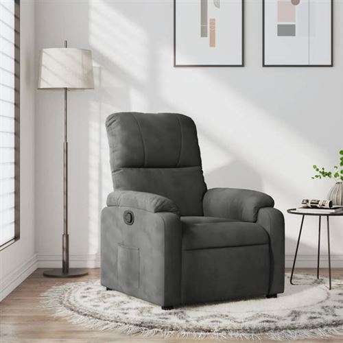 Non Communiqué Gris Vidaxl Fauteuil Réglable Tissu Microfibre Foncé