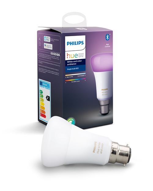Ampoule connectée Philips Hue White et Color B22 Bluetooth 10 W Blanc