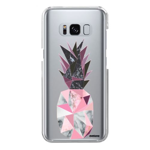 Coque pour Samsung Galaxy S8 Plus rigide transparente Ananas geometrique marbre Ecriture Tendance et Design Evetane.