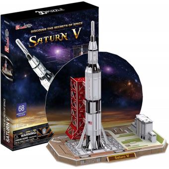 Puzzle 3D Bois Navette Spatiale ROKR - Maquette à Construire Avec Lancement Motorisé Et Lumières, Cadeau Pour Enfants Et Adultes