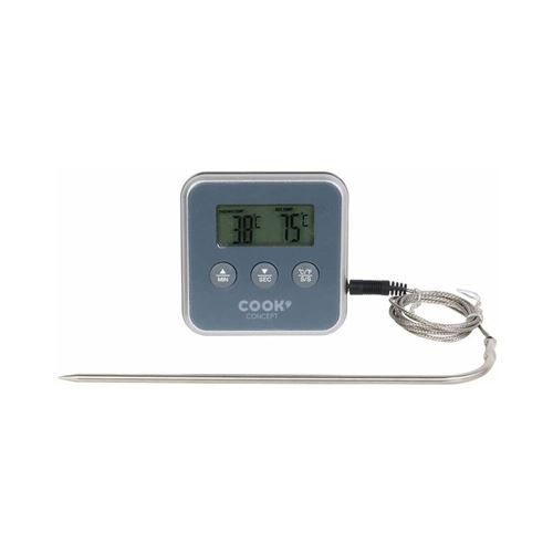 Cook Concept - Thermomètre à sonde et minuteur électronique Gris